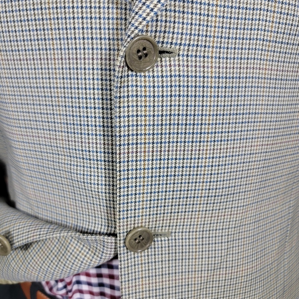 Canali Modello AL 1330/00 Mens Sport Coat 3 Button Multi Color Houndstooth 42R - Picture 7 of 16